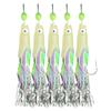 5Pcs Glows Fishhooks Fishing Hook for Salt/Freshwater, Luminous Fishing Rig Fishing Lures Baits Rig Fish Skin Sea Rig