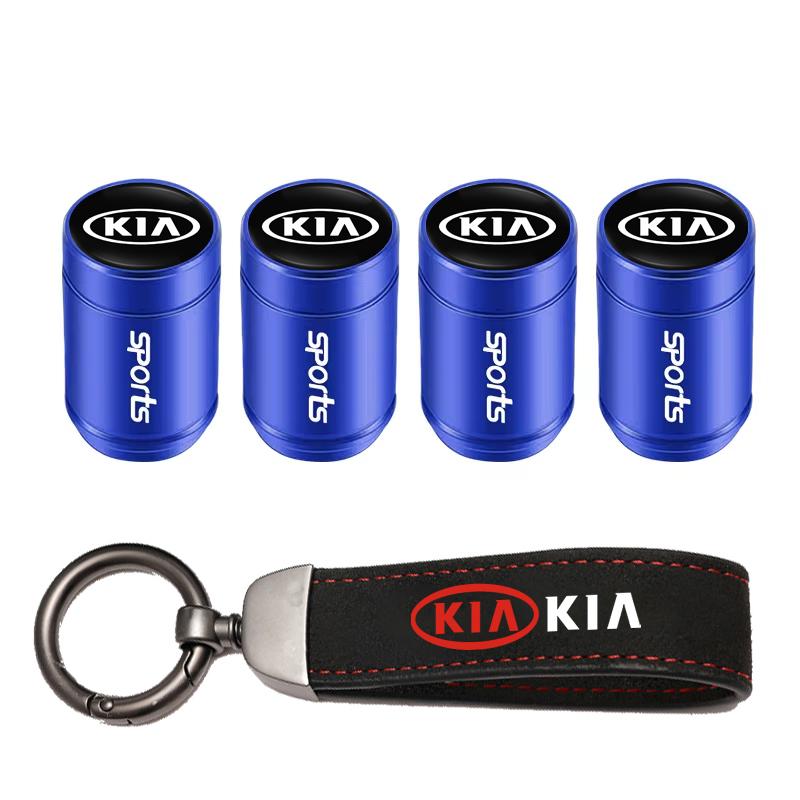 OYQZ3 Car Tire Wheel Valve Caps Cover Suede Car Key Chain Ring Keychain For KIA EV6 Stinger RIO Sorento Picanto Ceed Borrego Syros K4