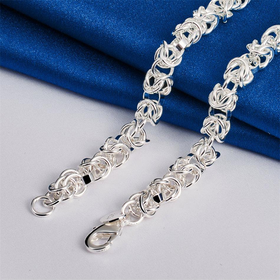 925 Sterling Silver Exquisite Braided Knot Necklace Men Women Fashion Party Favor Hip Hop Jewelry