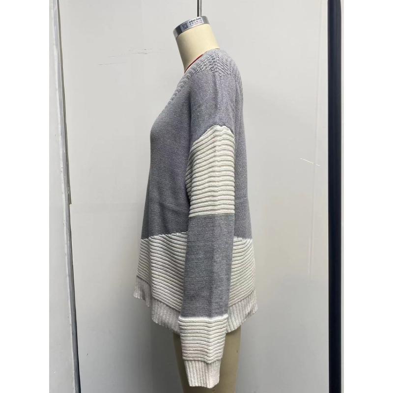 Women S Crew Neck Long Sleeve Pullover Knit Sweater Vintage Winter Top