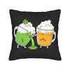 Happy Set Beer and Edamame Graphic Pillow Cover Japanese Izakaya Soft Cushion Cover Morden Pillow Case For Living Room Chair