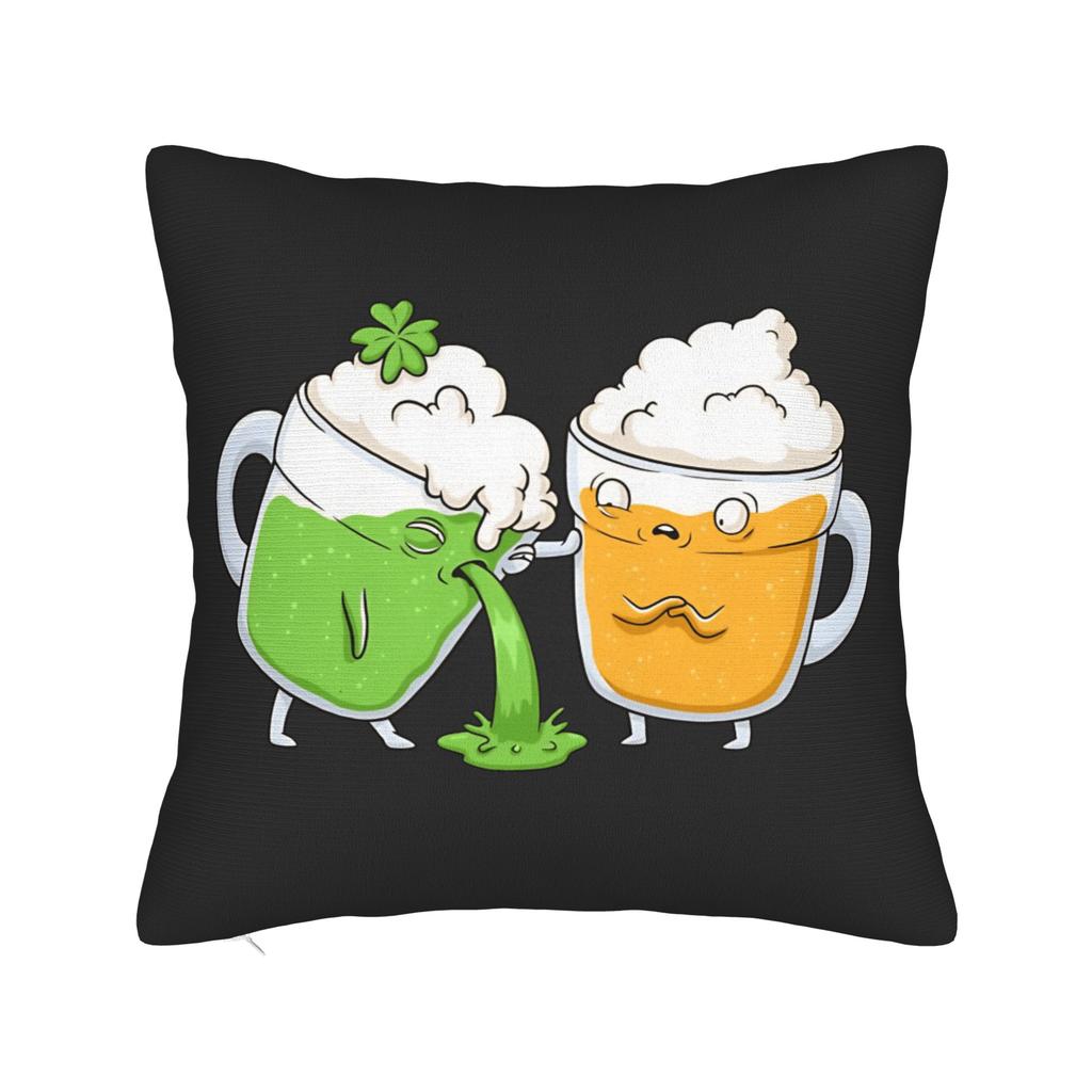 Happy Set Beer and Edamame Graphic Pillow Cover Japanese Izakaya Soft Cushion Cover Morden Pillow Case For Living Room Chair