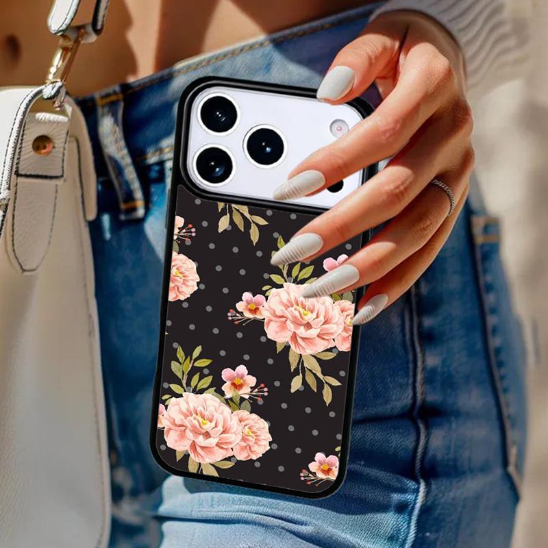 Vintage Flower Phone Case For iPhone 17 Air 14 15 13 12 Max Cover For Apple 16e 11 Pro Max Plus Coque