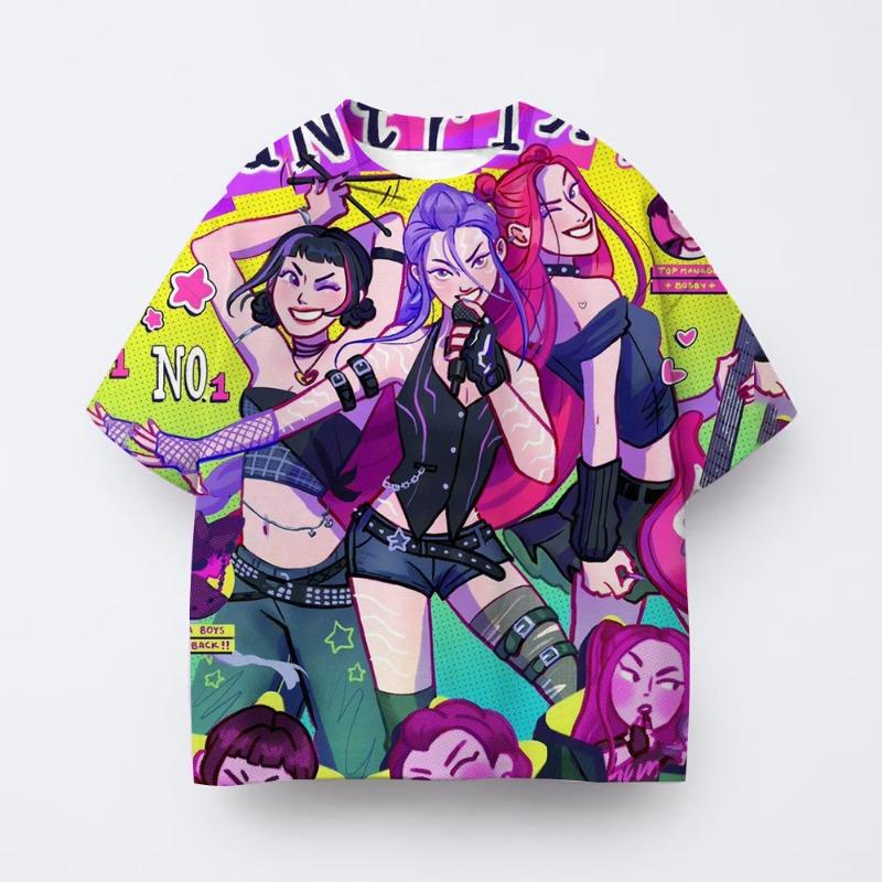 Children's K-pop Demon Hunter T-shirt Short Sleeve, Children's Anime Clothing, Huntrix Tiger Origin Style T-shirt, Gift