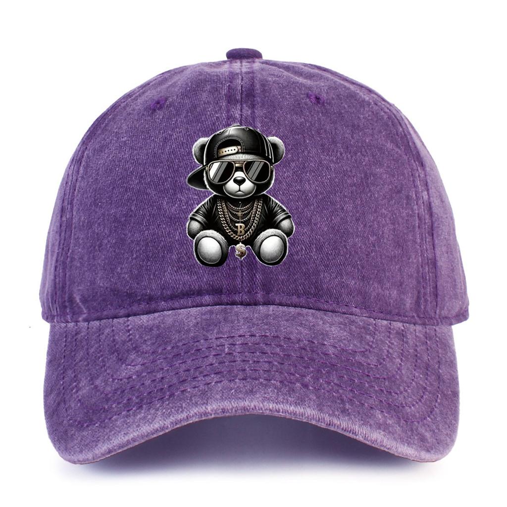 Cartoon Sunglasses Bear Cartoon Hat Printed Baseball Cap Men's and Women's Soft Top Duck Hat Tongue Adjustable Sunshade Hat