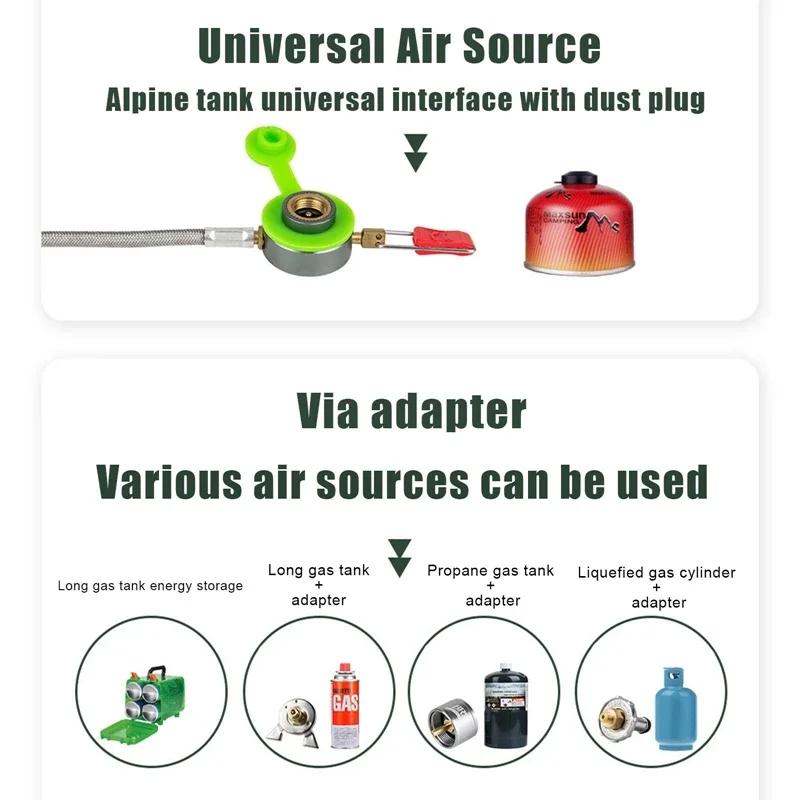 For BRS69 Adjustable Height Outdoor Gas Stove 4360W Foldable Gas Burner Camping Picnic Windproof Stove Cooking Gear