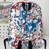High Value Trendy Cool Personality Graffiti Backpack Junior High School Students Lightweight Large Capacity Backpack
