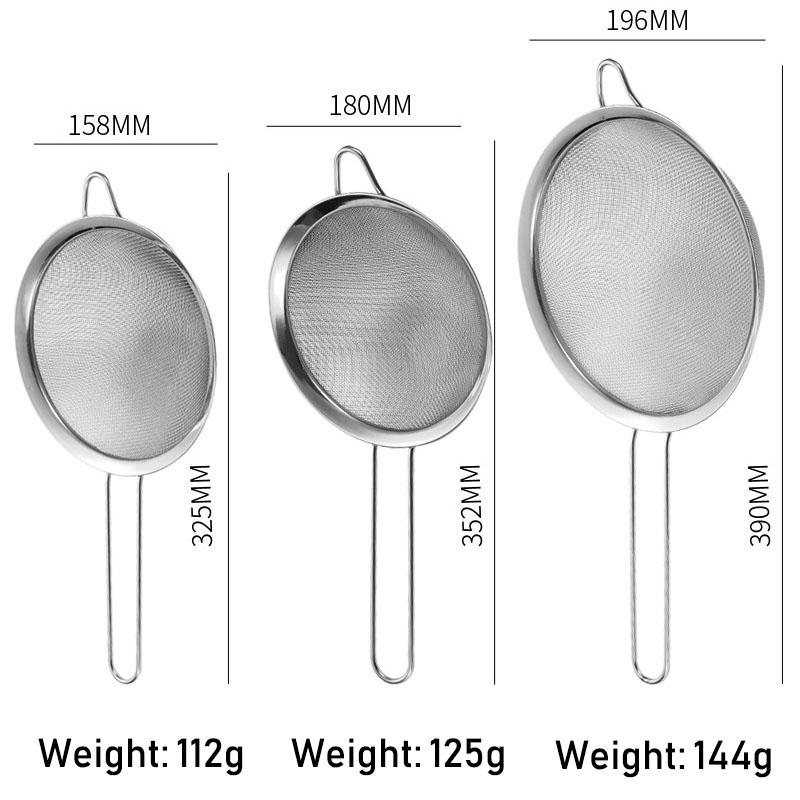 1 Pcs Quality Fine Mesh Stainless Steel Strainers with Resting Ear Design And Handle for Kitchen Rice Juice Soy Milk Hot Pot