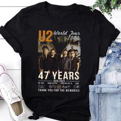 U2 Band Members Black Color Short Sleeve Full Size To 5XL Shirt Unisex T-Shirt