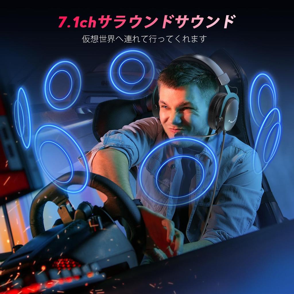 FIFINE AmpliGame H9 Gaming Surround 50mm Detachable Omnidirectional Compatible with Nintendo and Adjustable for Game Streaming and Live Black Headset,