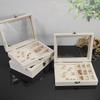 Transparent Window Large Capacity Jewelry Storage Box, Simple And High-End Ring Necklace Jewelry Storage Display Box