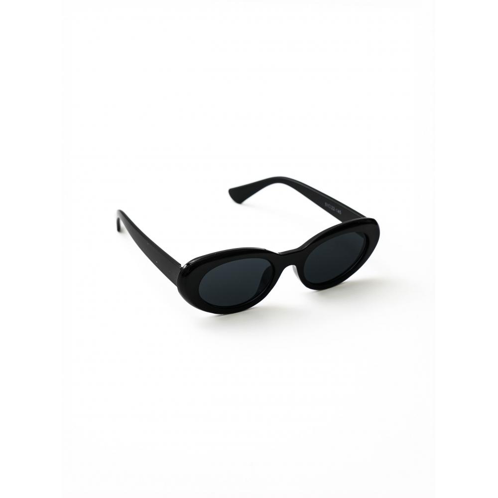 Daiso [uv Protection Up To 99 ] Oval Sunglasses Black