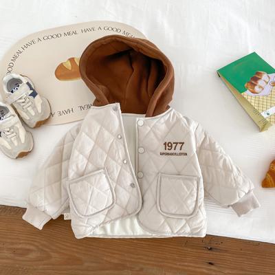Kinderjas met capuchon Wintermode Babyjongens Verdikte gewatteerde jas Meisjes