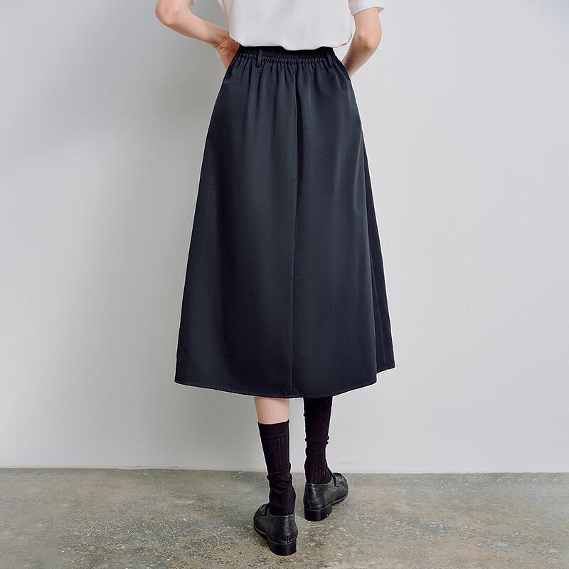 Chuyu Women's Elastic Waist Origami Cocoon Midi Skirt