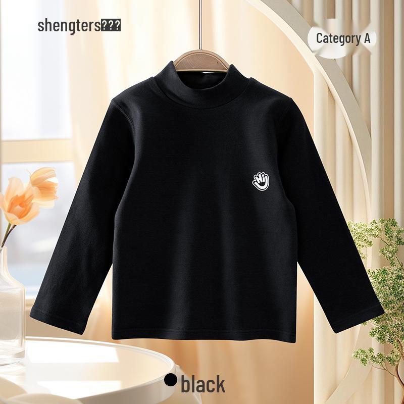 

Shengte Shi Детский хлопковый базовый слой Теплый топ с высоким воротником на осень/зиму 130 cm