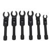 6-teiliges Krähenfußschlüssel-Set 1/2 Zoll und 3/8 Zoll Antriebe metrisch 180 Grad flexibler Kopf Krähenfuß-Bördelmutterschlüssel-Set