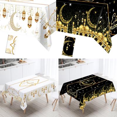 Ramadan Dekoration Tischdecke EID Mubarak Dekor für Zuhause Tischdecke Ramadan Kareem Islamische Muslimische Party Eid Al Adha Geschenke 2024