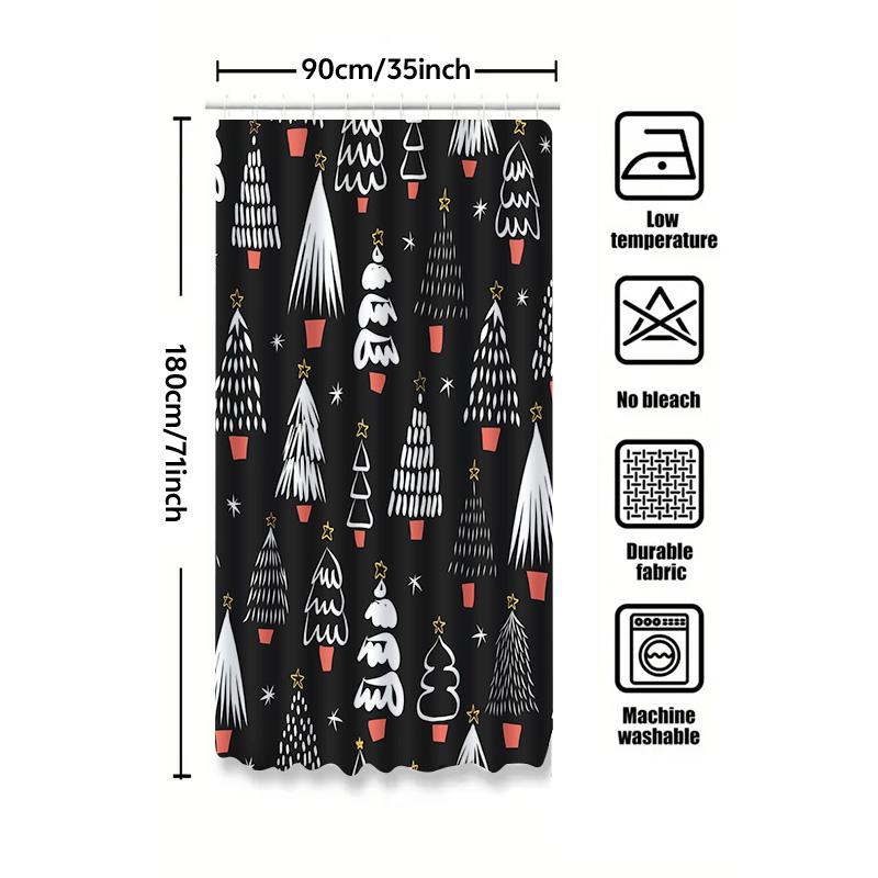 Tu Botanical Shower Curtain Trees Pattern Nature Forest Backdrop Bathroom Decor Farmhouse Rustic Home Accent Modern Wall Art
