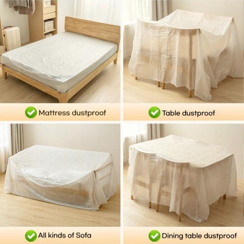 Multi-Purpose Disposable Dust Cover 1-6 Pcs with Elastic Edges Dustproof Waterproof for Sofa/Desk/chairs Home Renovation Covers