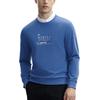 FILA Letter Print Casual Crew Neck Knit Pullover Sweatshirt Men sweatshirt Misty-Lake-Blue F11M411211F-DB
