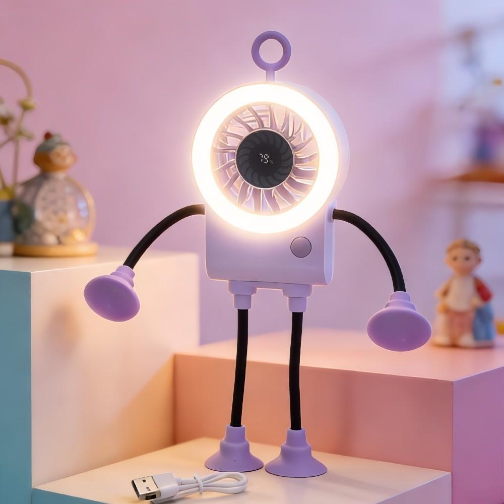 

Quiet Operation Portable USB Fan Flexible Bendable Desk Fan Practical Mini Sucker Fan Commuting фиолетовый