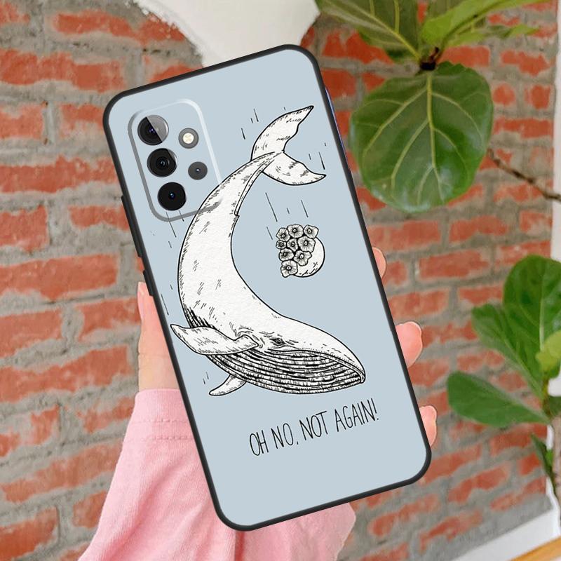 Beautiful Blue Whale Painting Cover For Samsung Galaxy A55 A35 A25 A15 A52 A32 A12 A14 A34 A54 A51 A71 A13 A33 A53 Case