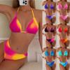 Split Bikini Tie-dye Sexy Halter Neck Swimsuit Women's Triangle Bag Swimsuit
