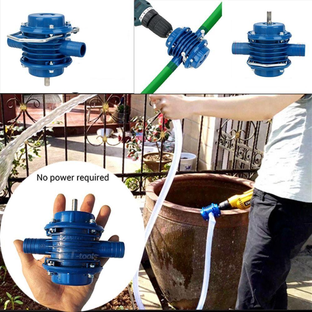Small Liquid Transfer Pump Round Shank Self Suction Centrifugal Pump Electric Drill Pump  Outdoor blu