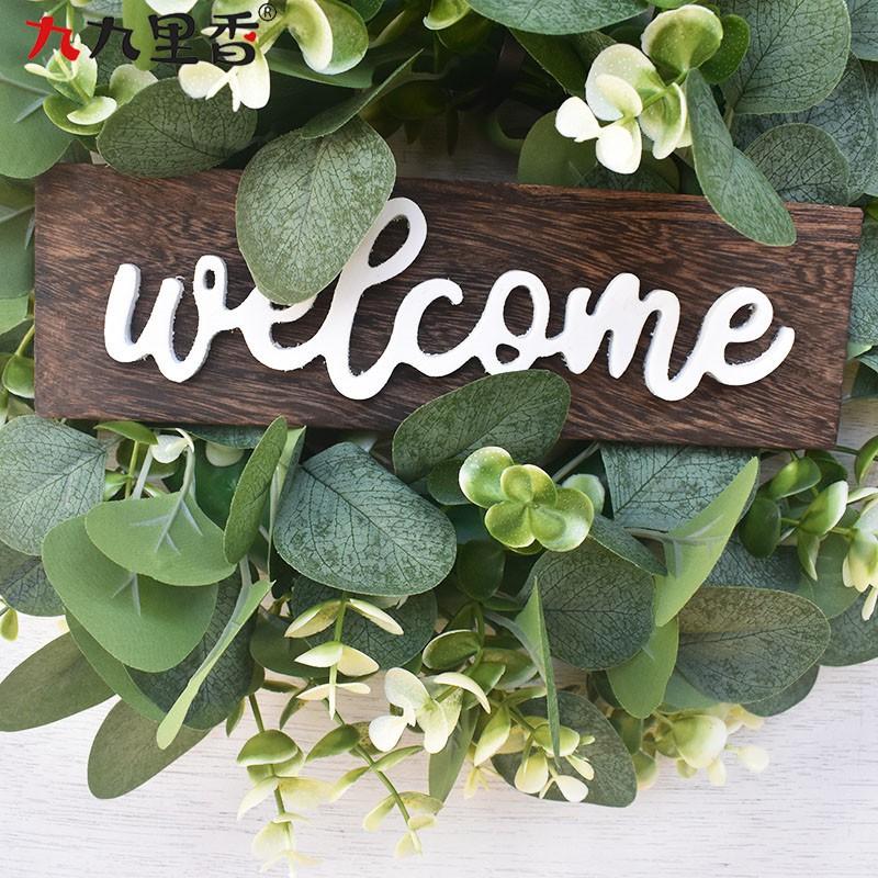Artificial Eucalyptus Wreath Door Decor Wedding Party Home Decoration 30cm Green Foliage Garland