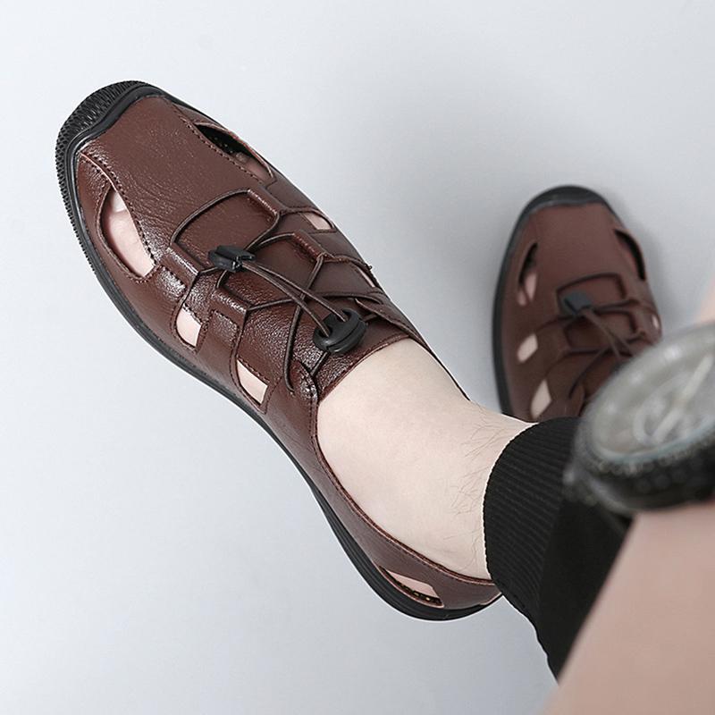 Mode Sommer Herren Sandalen Ausgehöhlt Bequemer und atmungsaktiver Stil Outdoor Freizeitspaziergänge Täglich Büro Übergröße Schuhe 38-46