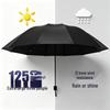 12-Rib Folding Umbrella for Sun and Rain Protection