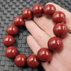 Zinnober Jade & Lila Goldstaub 10mm Perlen Unisex Armband in Hühnerblutrot.