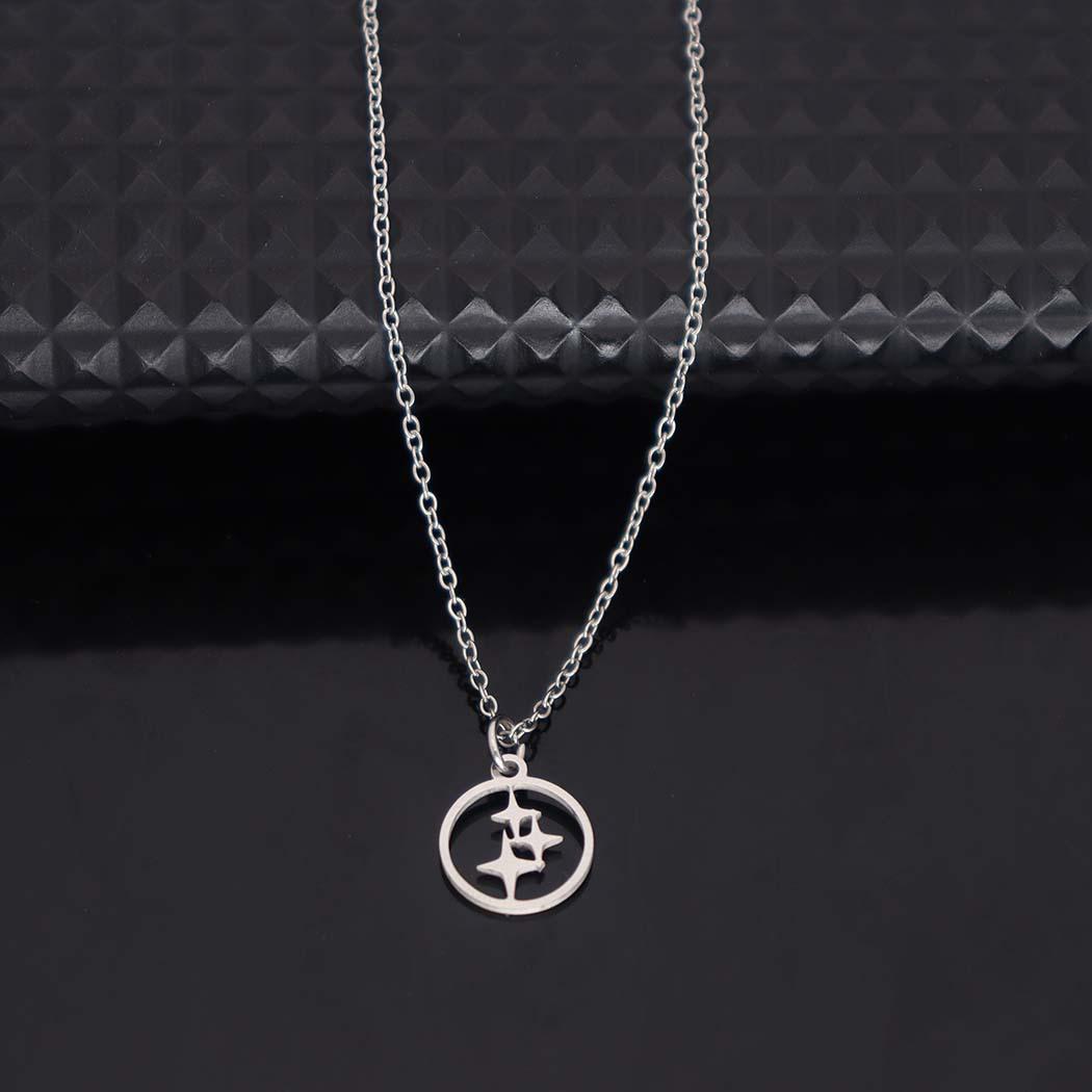 Stainless Steel Star Pendant Necklace - Versatile and Stylish Clavicle Chain Jewelry серебряный