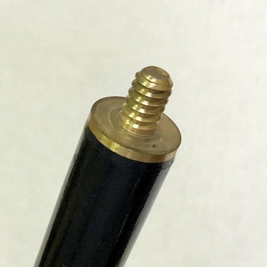 Art Deco Art Nouveau Brass Handle Black Lacquer Wooden Walking Stick Cane