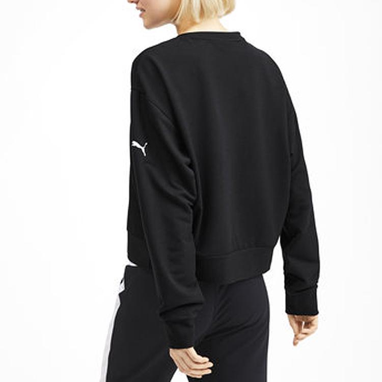 Puma Casual Sports Breathable Round Neck Long Sleeve Sweatshirt Women Tops Black 581027-01