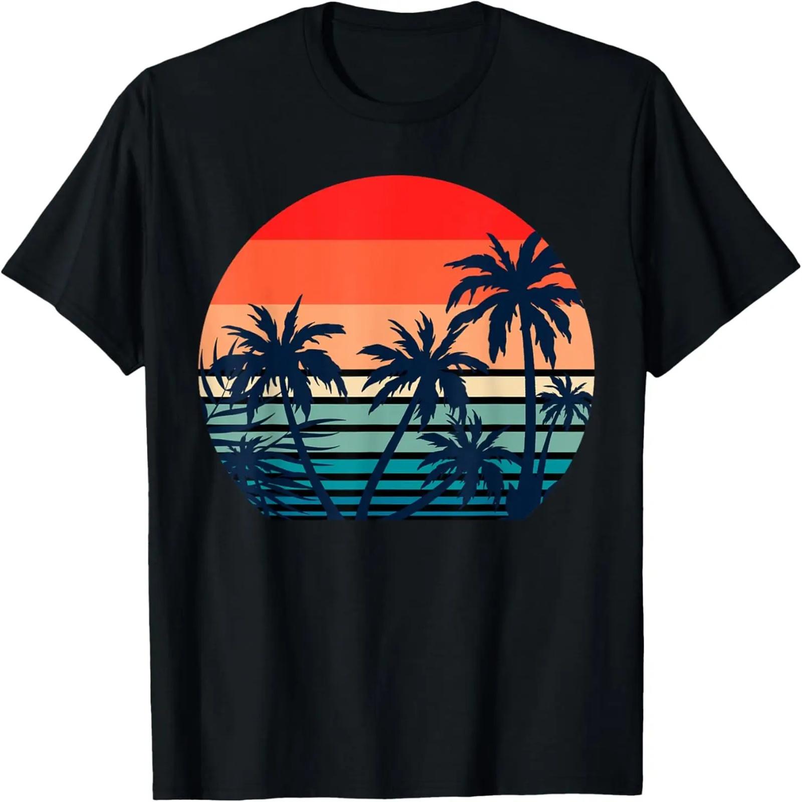 

Retro Palm Trees Beach Summer Vibes Tropical Summer T-Shirt S