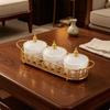 Snack Tray Organizer Tone with Lid and Handle Decorative Container for Hosts, Homeowners,