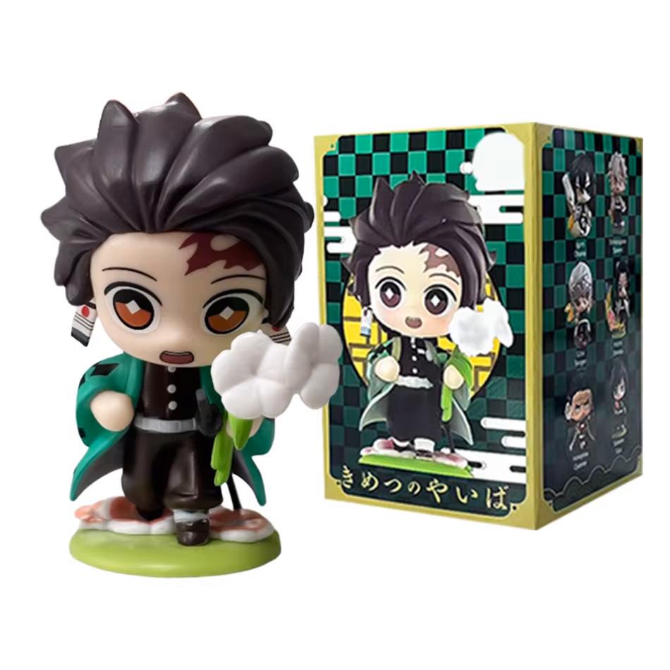 ! Anime Demon Slayer Blind Box Figure Tanjiro Kamado Nezuko cartoon PVC Model Desktop Ornament Child Christmas  New Year Gift
