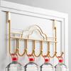 Nail-Free 7-Hook Over Door Hanger Gold Clothes Storage Rack Creative Hat Coat Hooks  Kitchen
