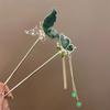 Ancient landscape butterfly fringed hairpin advanced sense new Chinese pearl step hairpin elegant hair accessories hairpin