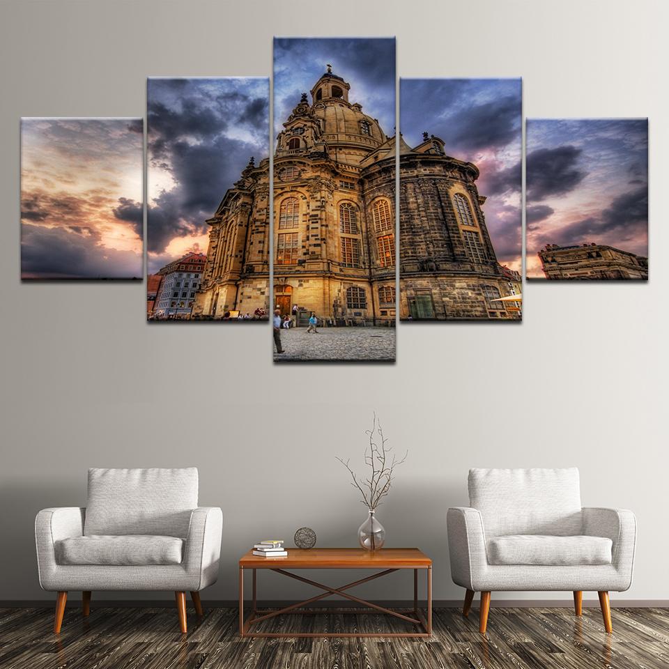

Canvas Painting Dresden Frauenkirche city architecture 5 Pieces Art Modular Wallpapers Poster Print for living room home Decor 20x35 20x45 20x55cm
