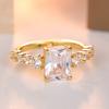 Elegant Inlaid White CZ Women's Ring Trendy Gold Color Geometry Daily Wear Party Jewelry Anniversary Gift
