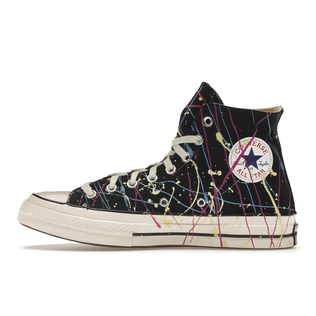 Converse Chuck 70 High Black Magenta Paint Splatter Casual Shoes 170801C