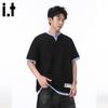 CHOCOOLATEit Men's Faux Two-Piece Shirt Collar Polo T-Shirt