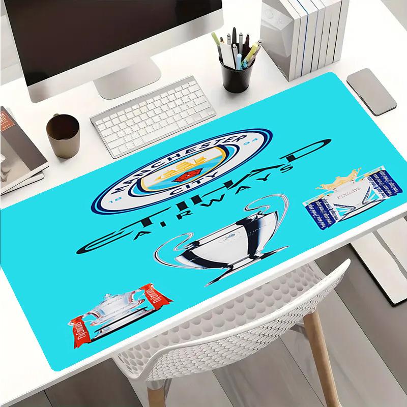 Manchester City Football Club Mauspads - Rutschfeste Gummibasis, Glatte Oberfläche für Arbeit, Gaming, Büro und Zuhause, Schreibtisch-Mauspad