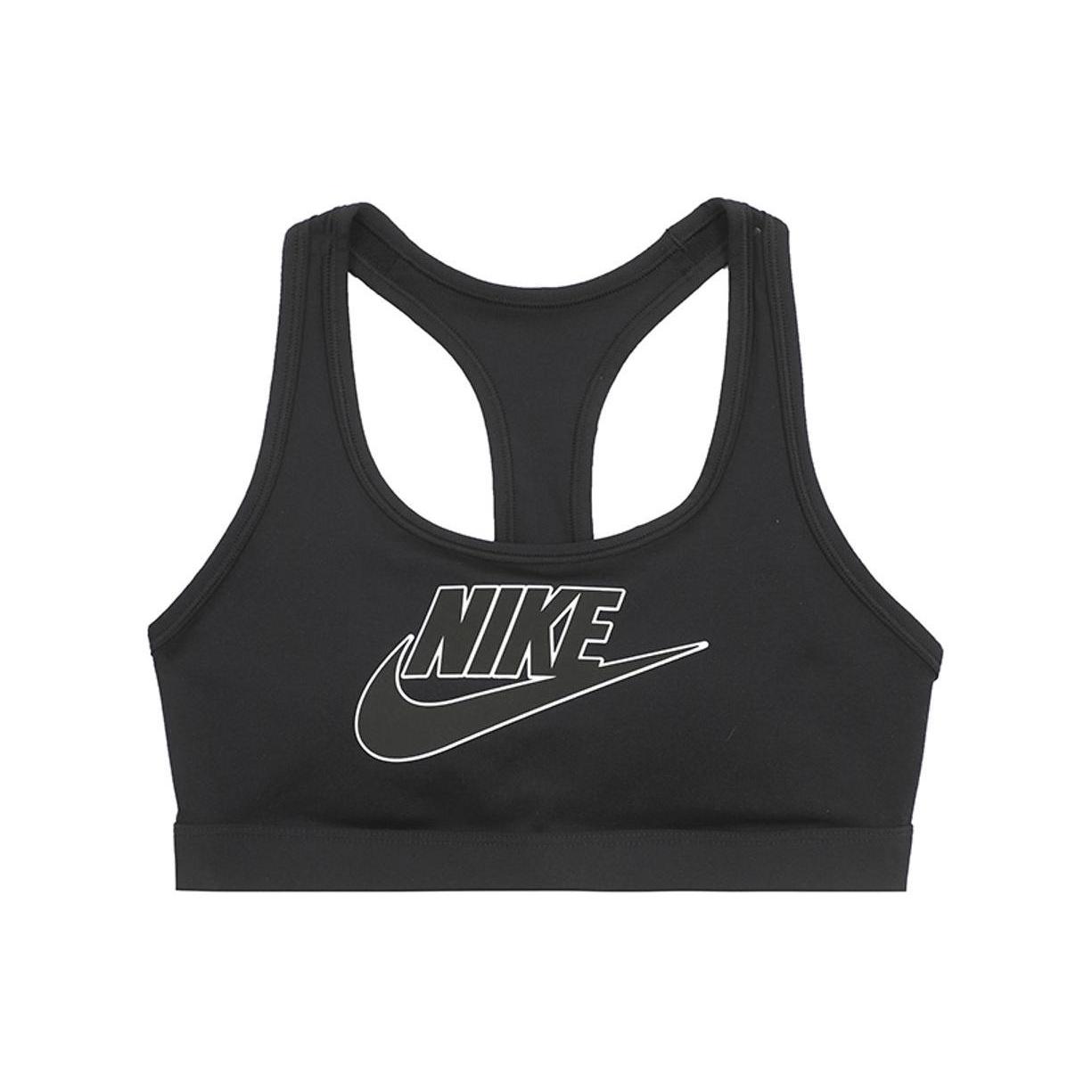 (WMNS) Nike Swoosh Medium-Support Sports Bra Black White Women s FB4081-010 XS