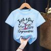 Kawaii Kids Clothes Just A Girl Who Loves Gymnastics Watercolor Graphic Printed Tshirt Girls Love Sports Casual Summer TShirt