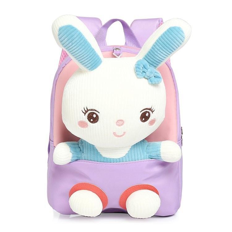 Stylish Cute Canvas Toddler Backpack Adorable Bunny Removable For Snacks