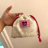 Cute Cartoon Bubble Drawstring Pouch, Portable Polyester Storage Bag for Travel