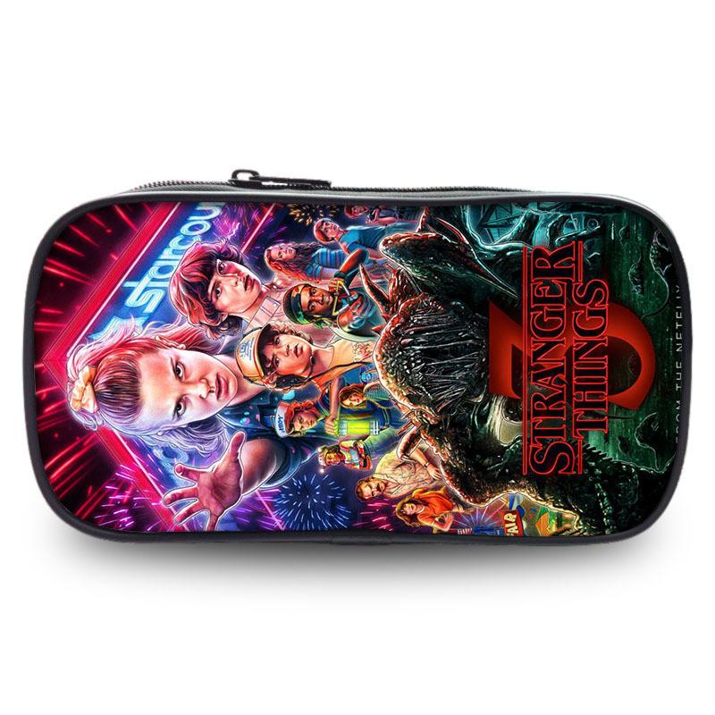 Stranger Things Pencil Case With Nylon Material For Students And Kids
